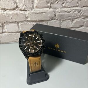 AKNIGHT Black and Tan Chronograph Men's Watch